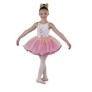 Laylas Dance CAROUSEL WALTZ Pink and Gold Kids Ballet Dance Costume Dress